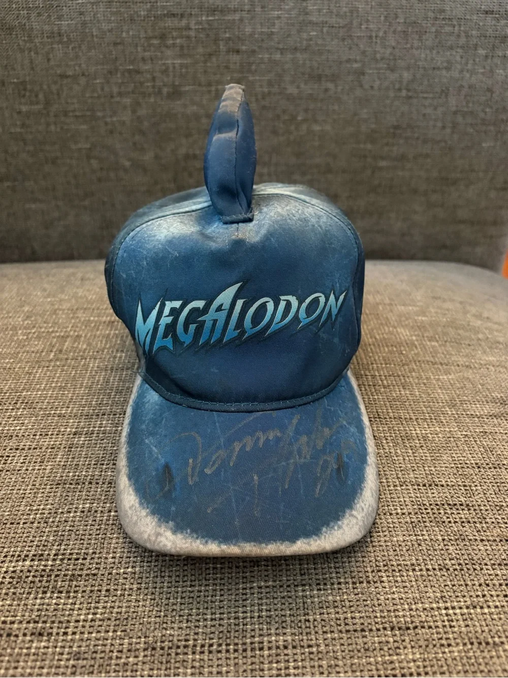 Kids Signed Dennis Anderson Megalodon Monster Jam Trucker Hat - Blue